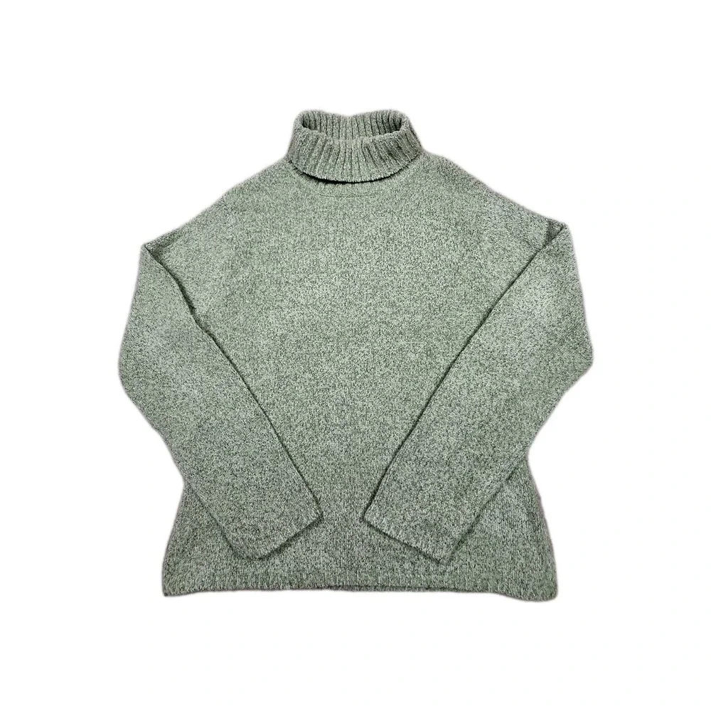Carolyn Taylor Vintage‎ Turtleneck Sweater Womens Size XL Chunky Green Cozy
